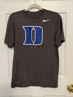 Nike Charcoal Gray Short-Sleeve Tee with Blue Duke 'D' Logo size M